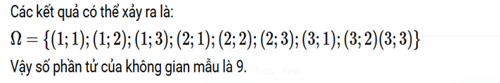 Một tàu điện dừng lại ở một sân ga, có ba toa tàu mang số 1, 2, 3 mở cửa để đón khách. Hai bạn Hương và Giang mỗi người chọn ngẫu nhiên một toa để đi lên (không tính thứ tự lên trước, sau).
( (ảnh 1)