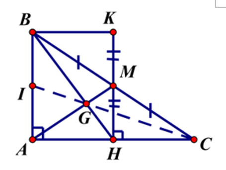 Cho \(\Delta ABC\) vu&ocirc;ng tại A, vẽ đường trung tuy&ecirc;́n \(AM\,\,\left( {M \in BC} \right).\)&nbsp; Từ \(M\) kẻ \(MH\) vu&ocirc;ng góc với \(AC\,\,\left( {H \in AC} \right),\) tr&ecirc;n tia đ&ocirc;́i của tia \(MH\) l&acirc;́y đi&ecirc;̉m \(K\) sao cho \(MK = MH.\) (ảnh 1)