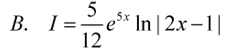 Tính tích phân I = ∫ e⁵ˣ /(2x – 1) dx
(ảnh 2)