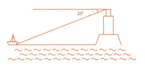 Từ một đài quan sát cao 350 m so với mực nước biển, người ta nhìn thấy một chiếc thuyền bị nạn dưới góc 200 so với phương ngang của mực nước (ảnh 1)