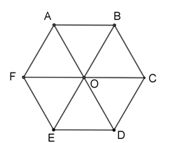 Cho lục giác đều ABCDEF có tâm O. Có bao nhiêu vectơ khác vectơ  0 , cùng phương với vectơ OA mà có điểm đầu và điểm cuối là các đỉnh của lục giác đều? (ảnh 1)