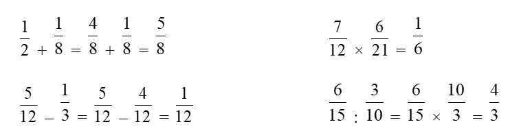 Tính phép tính 1/2 + 1/8     7/12 x 6/21 (ảnh 1)