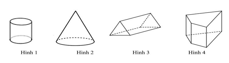 Trong các hình sau, hình nào là hình lăng trụ đứng tam giác? (ảnh 1)
