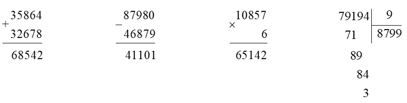 Đặt tính rồi tính  35 864 + 32 678 (ảnh 1)