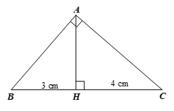 Cho tam giác ABC vuông tại A, có đường cao AH và CH = 4cm (ảnh 1)