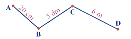 Độ dài đường gấp khúc ABCD là:     (ảnh 1)