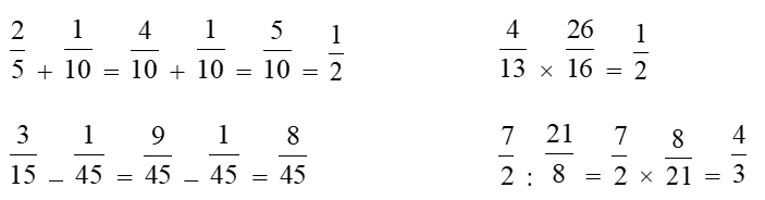 T&iacute;nh ph&eacute;p t&iacute;nh 2/5 + 1/ 10    4/ 13 x 26/16 (ảnh 1)