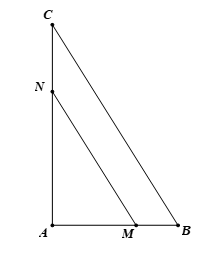 Cho Delta ABC vuông tại đỉnh A và góc B = 58 độ. Trên cạnh AB lấy điểm M sao cho (ảnh 1)