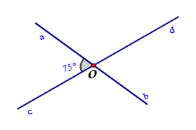 Cho hình vẽ bên. Biết góc {aOc},góc {bOd} là hai góc đối đỉnh, (ảnh 1)