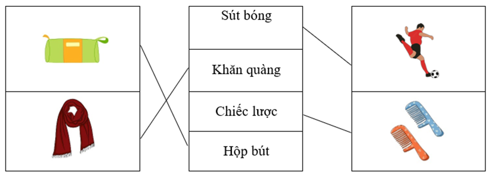 Nối Sút bóng Khăn quàng Chiếc lược Hộp bút (ảnh 1)