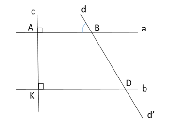 Cho hình vẽ, biết góc ABd = 60 độ. a) Vẽ lại hình và viết giả thiết, kết luận của bài toán. (ảnh 1)