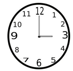 Đồng hồ dưới đây chỉ?   	A. 3 giờ	B. 12 giờ 15 phút	 (ảnh 2)