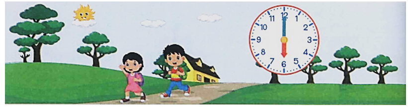 An và Bình đi học lúc mấy giờ?     (ảnh 1)