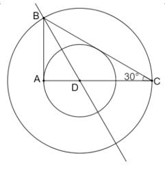 Cho tam giác ABC vuông A có góc C = 30 độ và AB = 3cm. Đường phân giác của góc B cắt AC tại D.  Khi đó (ảnh 1)