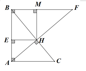 Cho tam giác ABC vuông tại A, đường cao AH. a) Cho BH = 9cm, CH = 4cm.Tính độ dài các đoạn thẳng AB, AC, AH (ảnh 1)