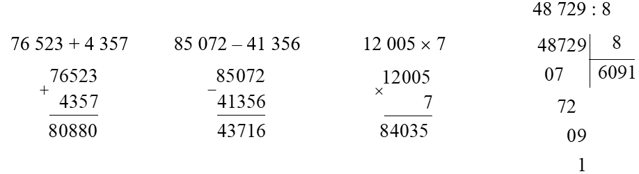 Đặt tính rồi tính:   76 523 + 4 357  (ảnh 1)