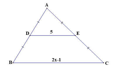 Trong hình vẽ bên, giá trị của x là: (ảnh 1)