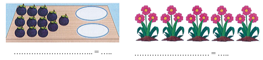 Quan sát tranh vẽ và viết phép tính thích hợp  (ảnh 1)