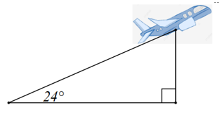 Một chiếc bay bay lên cao với vận tốc 520 KM/H Đường bay lên tạo với phương nằm ngang một góc 24 độ. Hỏi sau 90 giây máy bay lên cao được bao nhiêu km/h  theo phương thẳng đứn (ảnh 1)