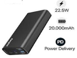 Hình ảnh bên là pin sạc dự phòng. Với các thông số ghi trên hình bạn hãy chọn đáp án hợp lý. (ảnh 1)