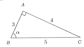 Trong hình bên, cos alpha bằng (ảnh 1)