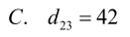 Cho các ma trận A=(3 1 5 −2 0 6 4 0); B=(1 2 −4 −5 1 3 8 0 1); C=(1 0 −3 4 7 1 2 5 9). Biết D= (2A+3B)C. Tìm phần tử .d23 ? (ảnh 3)