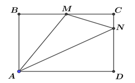 Cho hình chữ nhật ABCD có cạnh AB = 4,BC = 6;  M là trung điểm của BC,N là điểm trên cạnh CD sao cho ND = 3NC. Tính bán kính của đường tròn ngoại tiếp tam giác AMN (ảnh 1)
