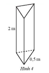 Tính diện tích xung quanh của một cột bê tông hình lăng trụ đứng có chiều cao (ảnh 1)