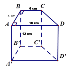 Cho hình lăng trụ đứng ABCD.A'B'C'D' có đáy ABCD là hình thang vuông tại A (ảnh 1)