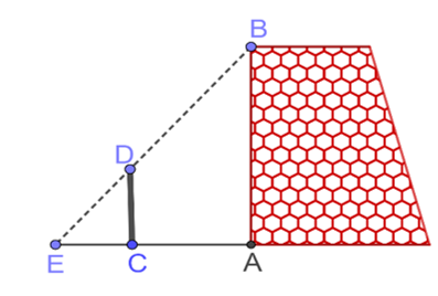 1) Một nhóm các bạn học sinh lớp 8 đã thực hành đo chiều cao AB của một bức tường như sau (ảnh 2)