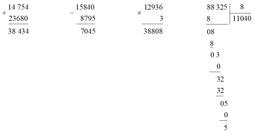 Đặt tính rồi tính  14 754 + 23 680 (ảnh 1)