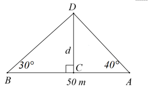 Hai ngư d&acirc;n đứng ở m&ocirc;̣t b&ecirc;n bờ sóng cách nhau 50m cùng nhìn th&acirc;́y m&ocirc;̣t cù lao tr&ecirc;n sóng với các góc nhìn lần lượt l&agrave; 30 độ v&agrave; 40 độ  (ảnh 2)