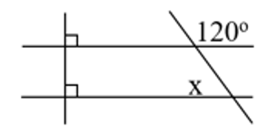 Cho hình vẽ     Số đo của x  là (ảnh 1)