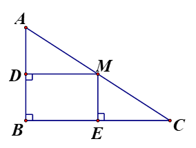 Cho Delta ABC vuông tại B{BC > BA} , M là trung điểm của AC (ảnh 1)