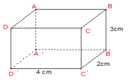 Thể tích của hình hộp chữ nhật bên là (ảnh 1)