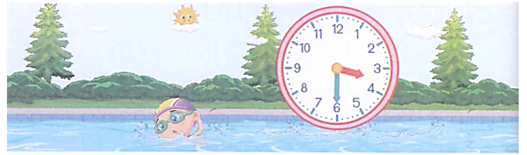 An đi bơi lúc mấy giờ?    A. 15 giờ 30 phút	B. 16 giờ 6 phút	 (ảnh 1)