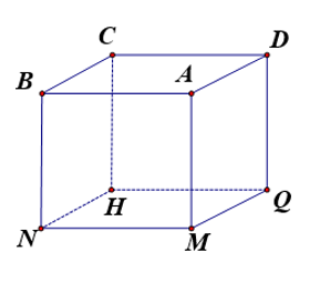 Cho hình hộp chữ nhật ABCD.MNHQ có độ dài NB = 3 cm (ảnh 1)