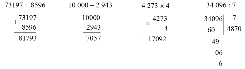 Đặt tính rồi tính:  73197 + 8596 (ảnh 1)