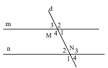 Cho đường thẳng d cắt hai đường thẳng song song m và n tại hai điểm M và N (ảnh 1)