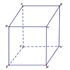Cho hình hộp chữ nhật ABCD.EFGH như hình vẽ, có AD = 6cm (ảnh 1)