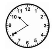 Đồng hồ bên chỉ mấy giờ?   	A. 10 giờ 40 phút		B. 10 giờ kém 20 phút 	 (ảnh 1)