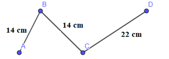 Độ dài đường gấp khúc ABCD là:     (ảnh 1)