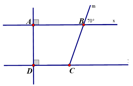Vẽ lại hình sau vào bài kiểm tra. Cho hình vẽ sau biết AB vuông góc DC (DC vuông góc AD,\) (ảnh 1)