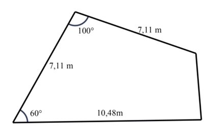 Anh B dự định mua một mảnh đất. Người bán cung cấp cho anh B bản vẽ chi tiết của mảnh đất như hình bên và mức giá là 10.000.000 đồng/m2. Tính số tiền anh B cần để mua mảnh đất đó. (ảnh 1)