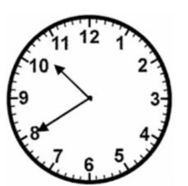 Đồng hồ bên chỉ mấy giờ?   	A. 10 giờ 40 phút		B. 10 giờ kém 20 phút 	 (ảnh 2)