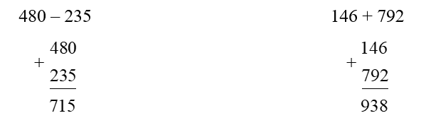 Đặt tính rồi tính:  480 – 235 (ảnh 1)