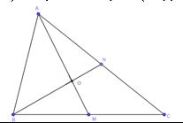 Cho tam giác ABC có diện tích 72cm2, hai đường trung tuyến AM và BN có độ dài lần lượt là 12cm và 9 cm. (ảnh 1)