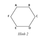  Số trục đối xứng của hình lục giác đều \[ABCDEF\](Hình 2) là  (ảnh 1)