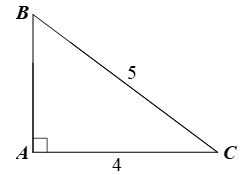 Cho tam giác ABC vuông tại A có AC = 4,BC = 5 . Khi đó tan B bằng (ảnh 1)