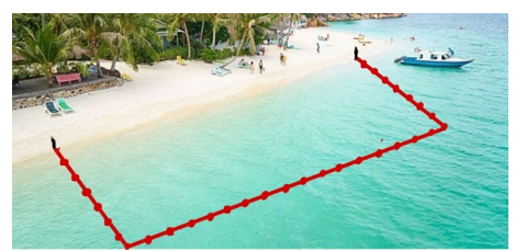 Ban quản lý một bãi tắm biển dùng 300 m dây phao bao quanh một khu vực hình (ảnh 1)